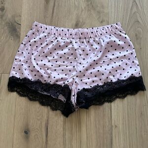 Victoria’s Secret Pink Polka Dot Lace Pajama Shorts Size M